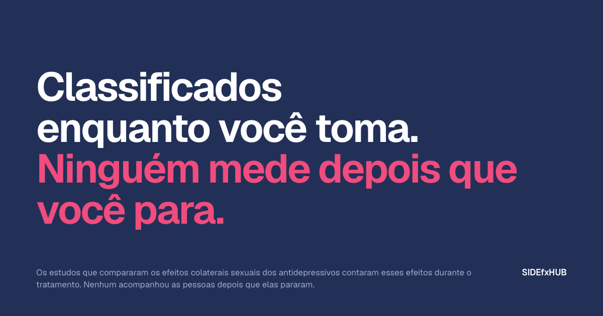 Antidepressivos com menos efeitos colaterais sexuais?