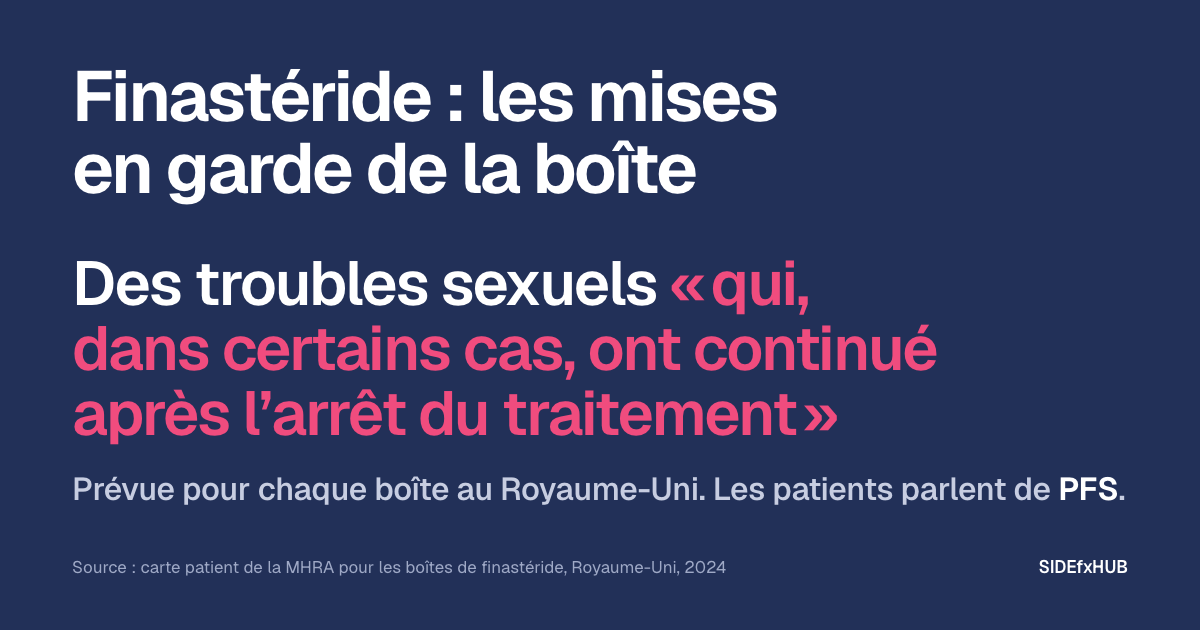 Finastéride : les mises en garde de la boîte