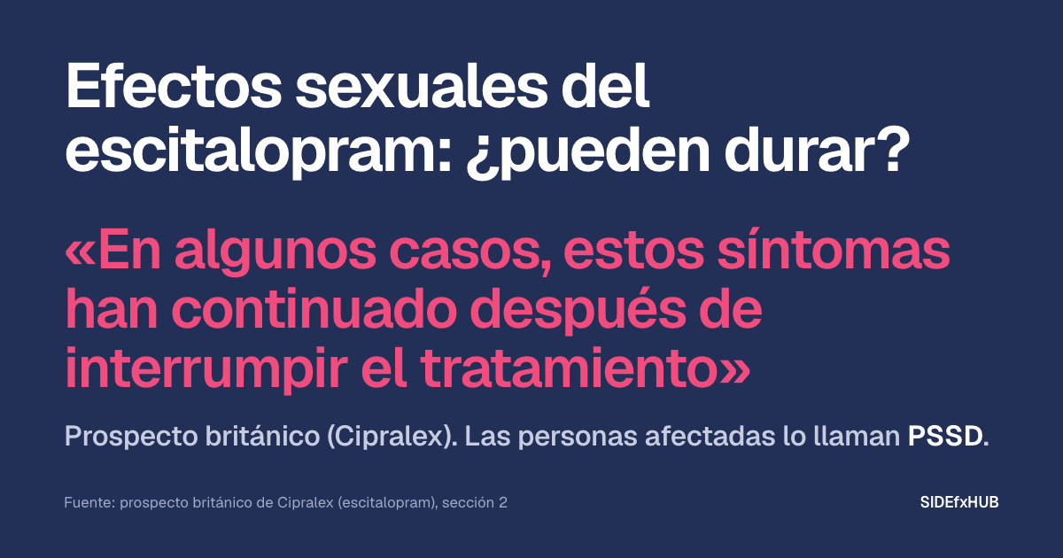 Escitalopram y efectos sexuales: ¿pueden durar?
