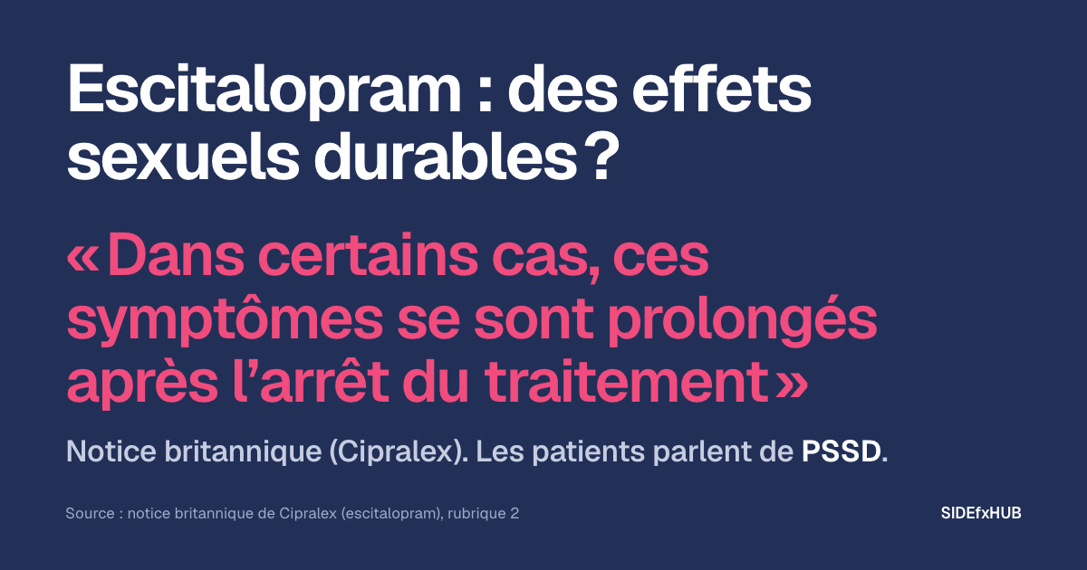 Escitalopram : des effets sexuels durables ?