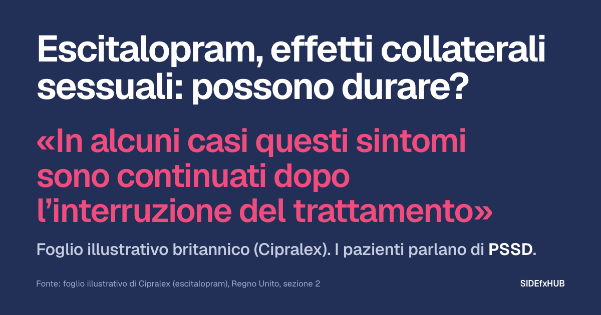 Escitalopram, effetti sessuali: possono durare?