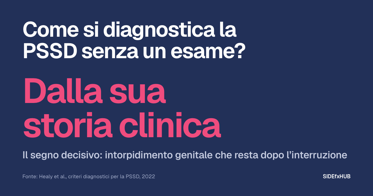 Come si diagnostica la PSSD senza un esame?