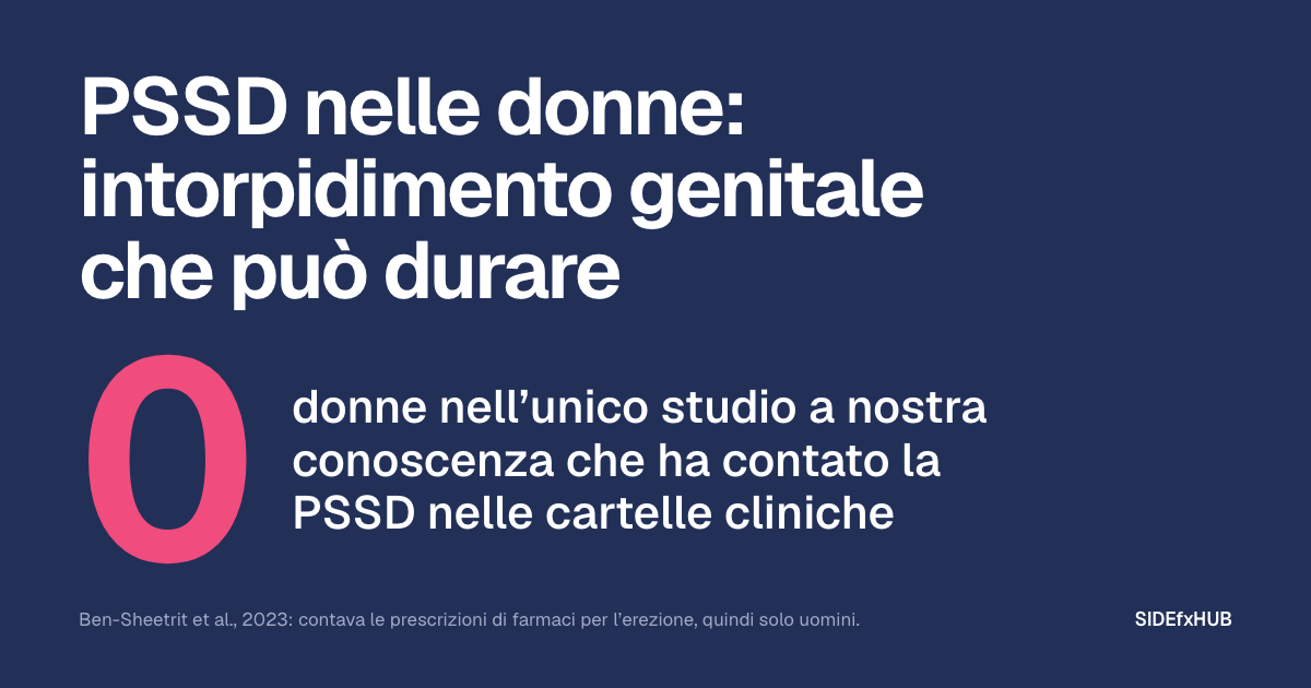 PSSD nelle donne: intorpidimento che può durare