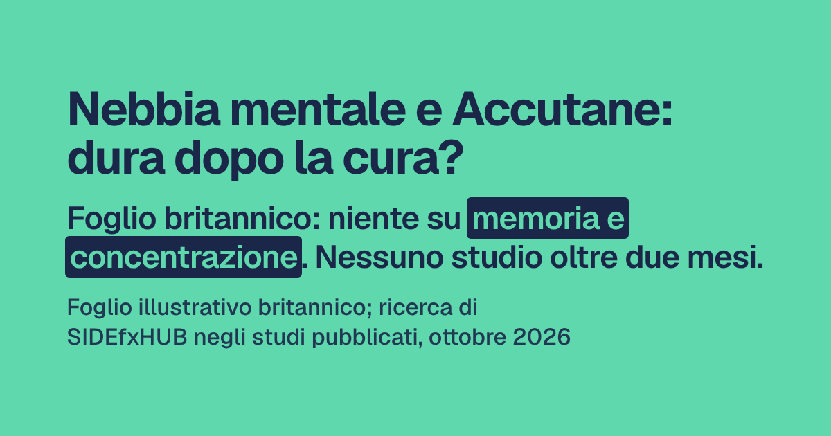 Nebbia mentale e Accutane: dura dopo la cura?