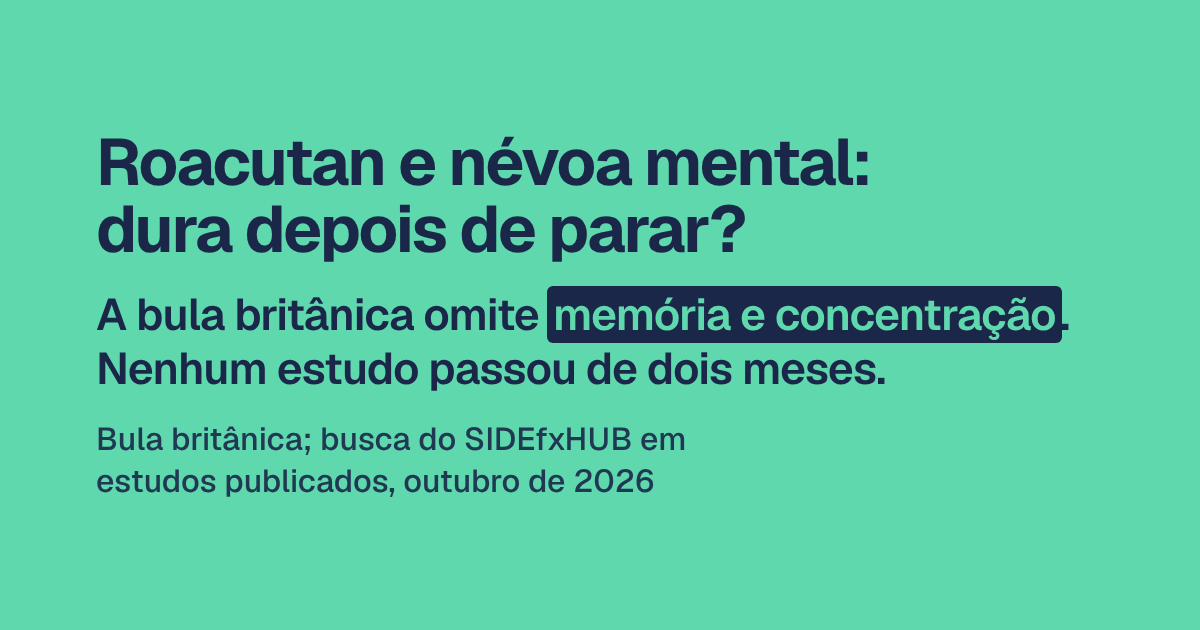Roacutan e névoa mental: dura depois de parar?