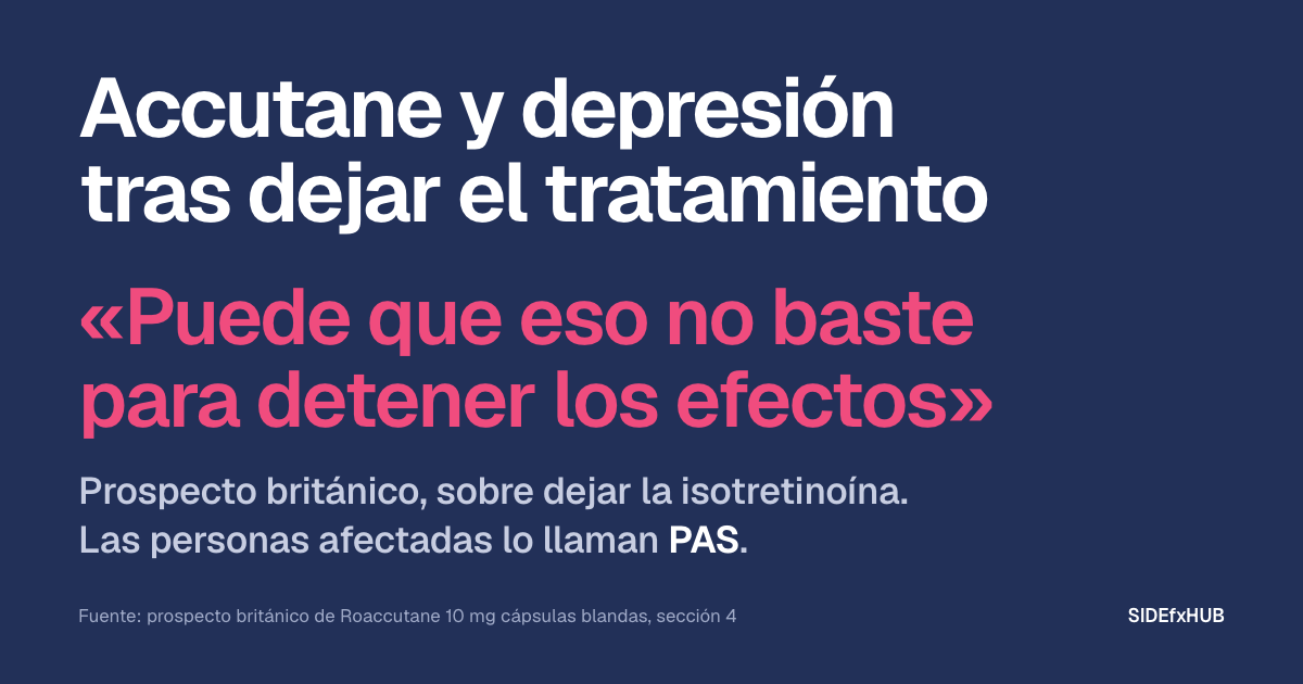 Accutane y depresión tras dejar el tratamiento