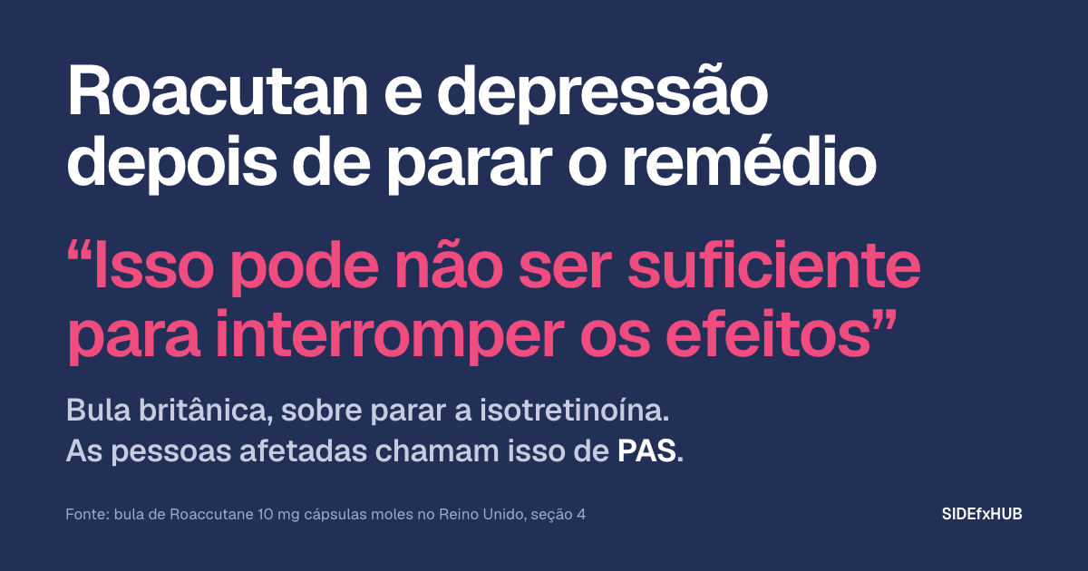 Roacutan e depressão depois de parar o remédio