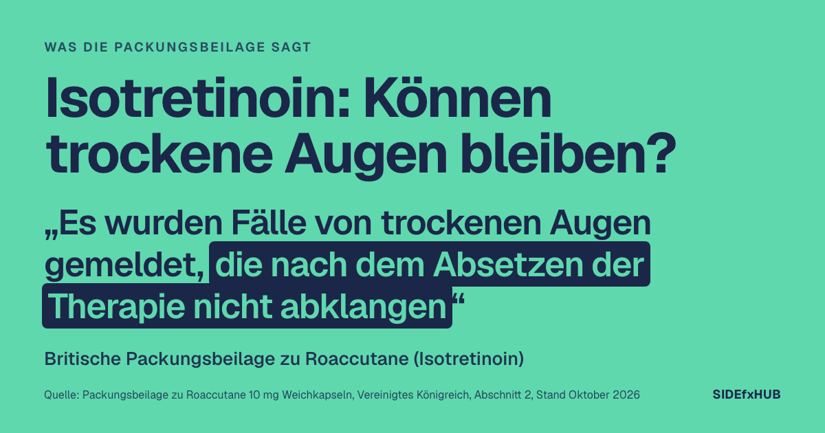Isotretinoin: Können trockene Augen bleiben?