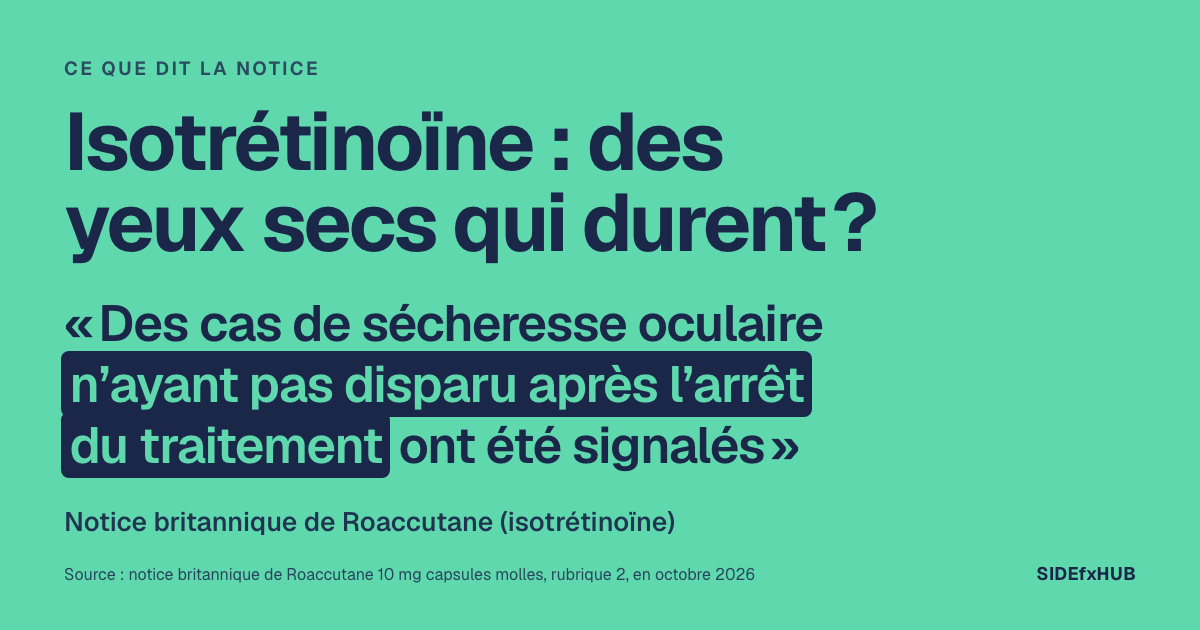 Isotrétinoïne : des yeux secs qui durent ?