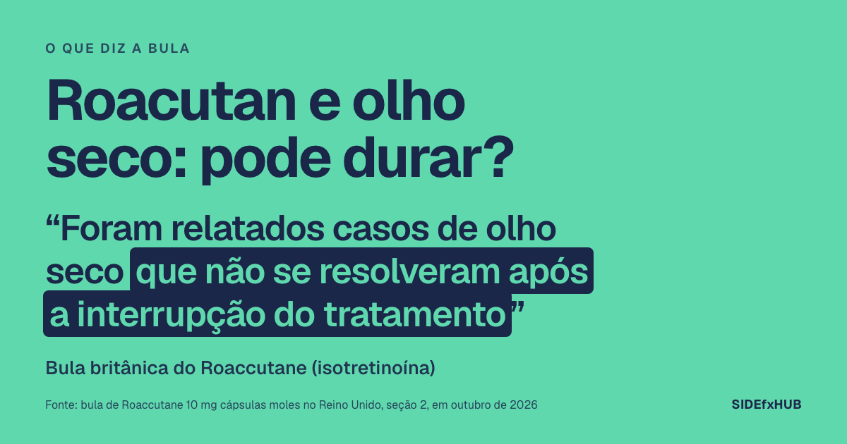 Roacutan e olho seco: pode durar?