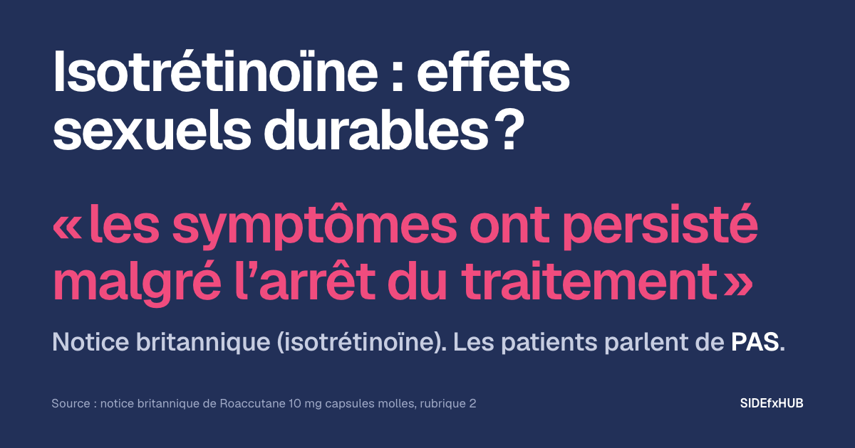 Isotrétinoïne : effets sexuels durables ?
