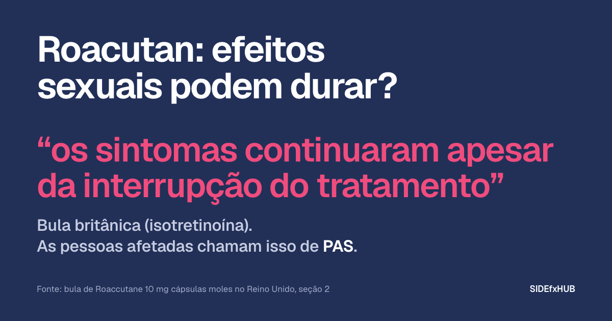 Roacutan: efeitos sexuais podem durar?
