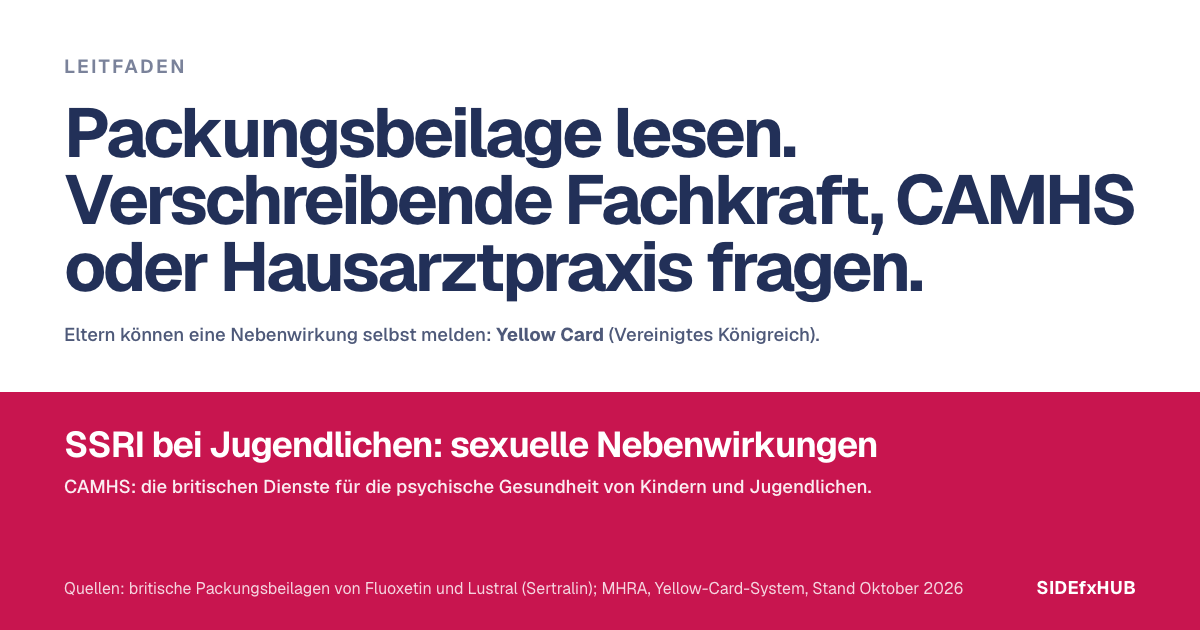SSRI bei Jugendlichen: sexuelle Nebenwirkungen