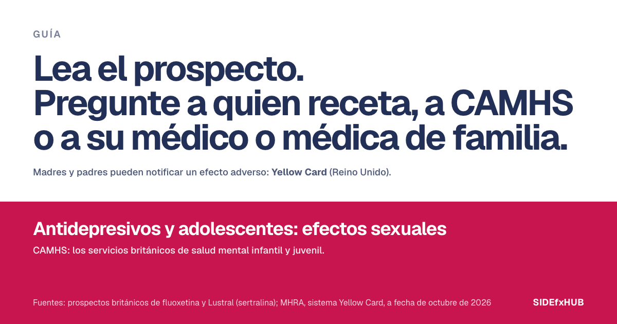 Antidepresivos y adolescentes: efectos sexuales