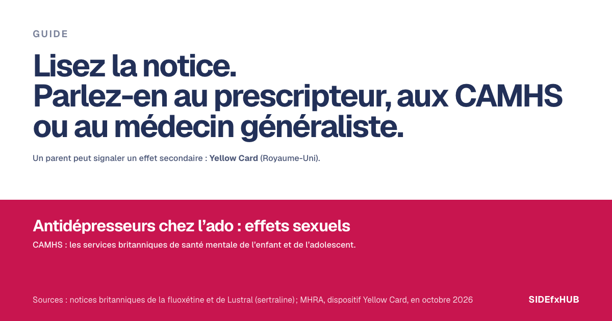 Antidépresseurs chez l’ado : effets sexuels