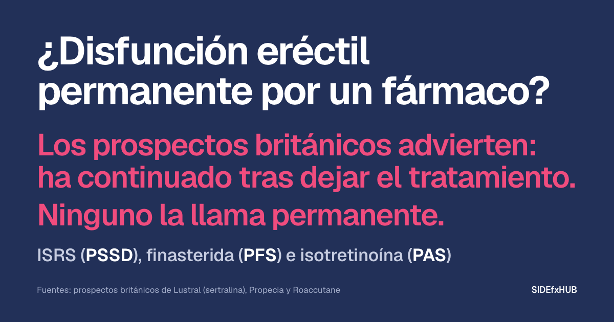 ¿Disfunción eréctil permanente por un fármaco?