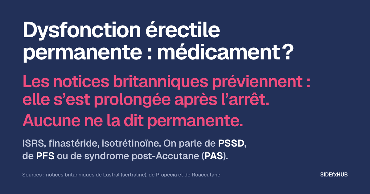Dysfonction érectile permanente : médicament ?