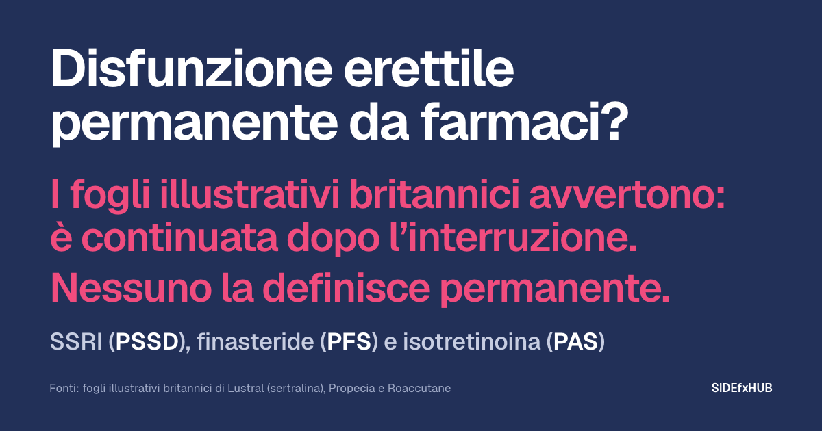 Disfunzione erettile permanente da farmaci?