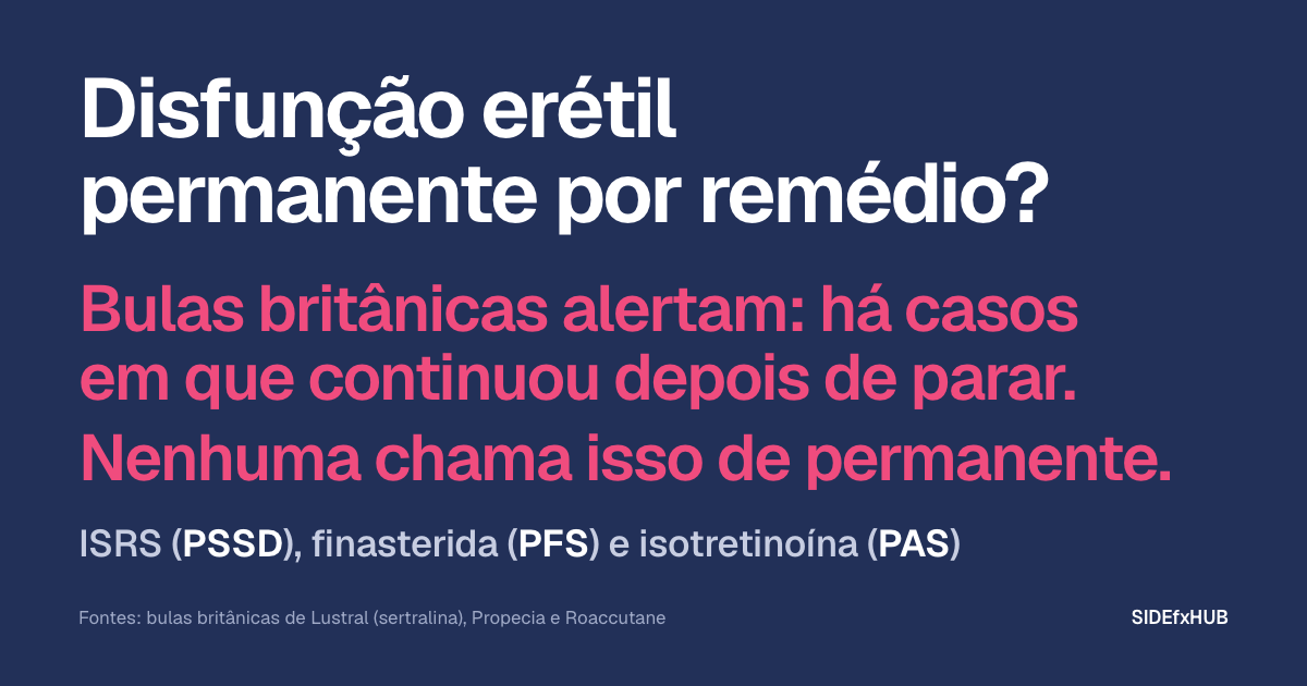 Disfunção erétil permanente por remédio?