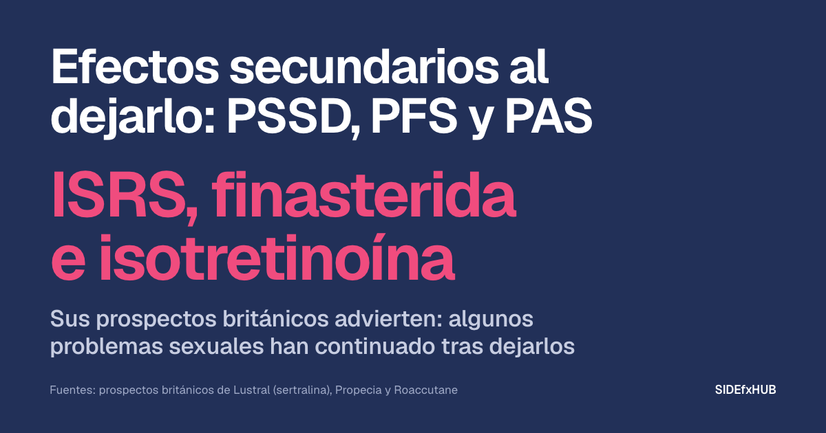 Efectos secundarios al dejarlo: PSSD, PFS y PAS