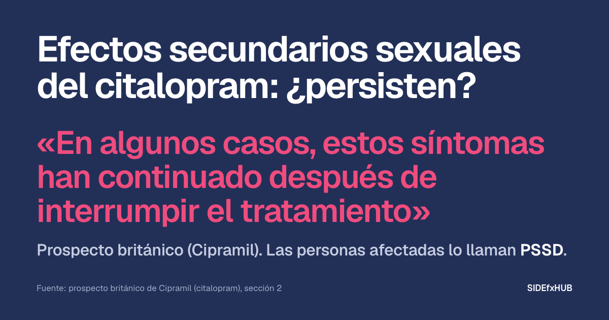 Efectos secundarios del citalopram: ¿persisten?