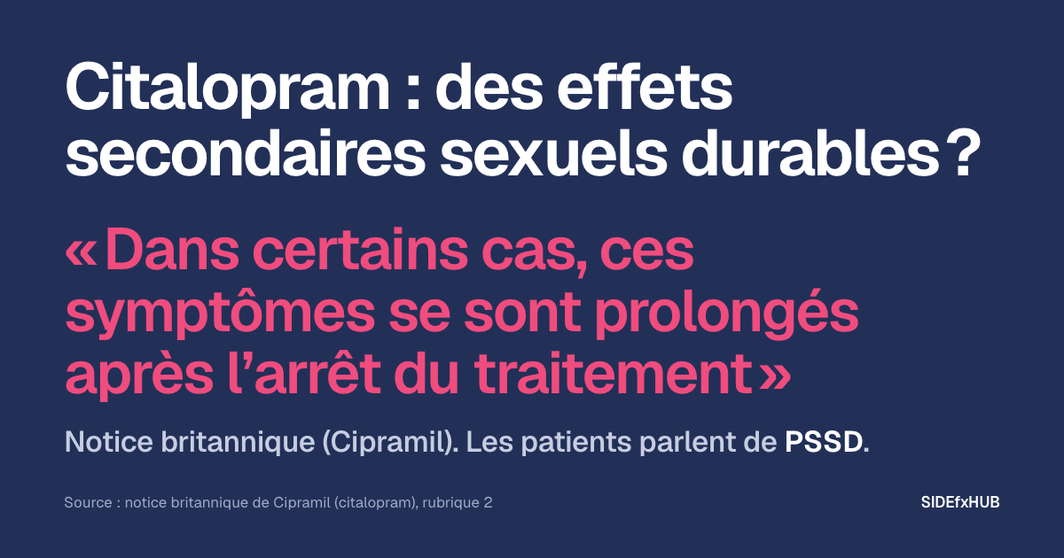 Citalopram : des effets secondaires durables ?