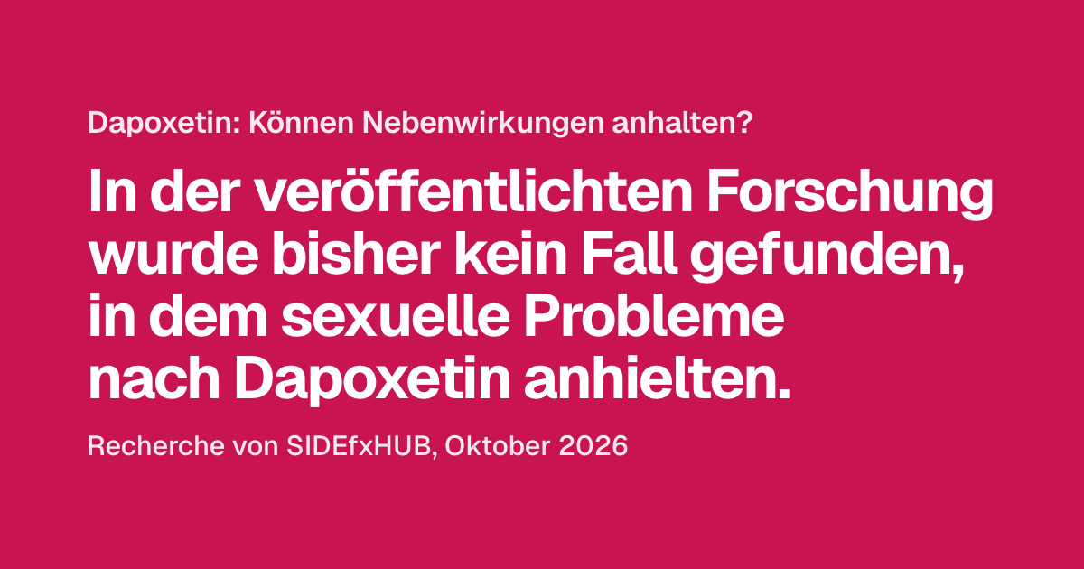 Dapoxetin: Können Nebenwirkungen anhalten?