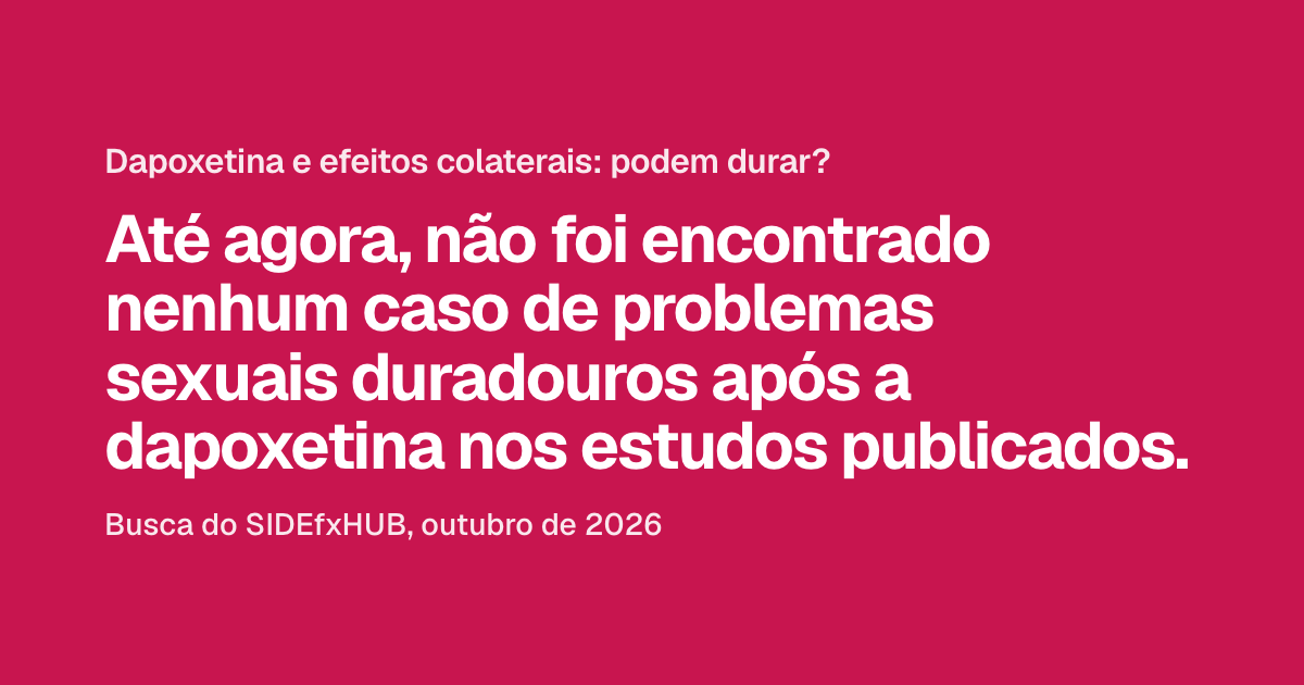 Dapoxetina e efeitos colaterais: podem durar?