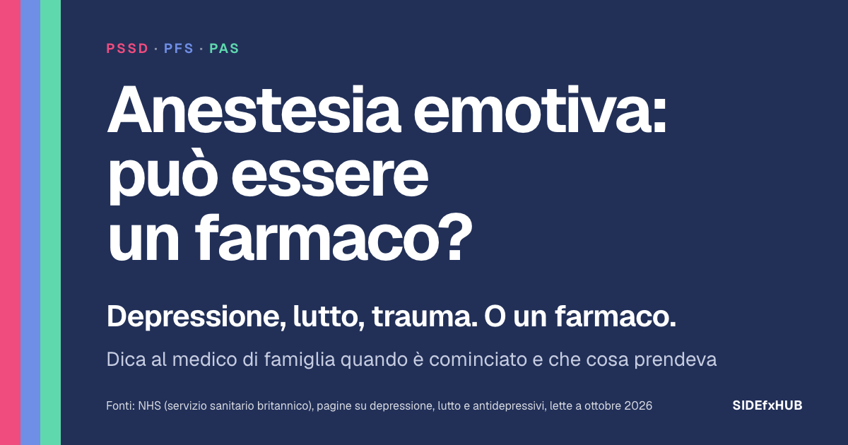 Anestesia emotiva: può essere un farmaco?