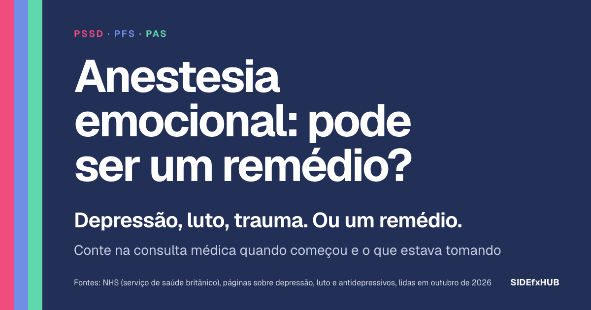 Anestesia emocional: pode ser um remédio?