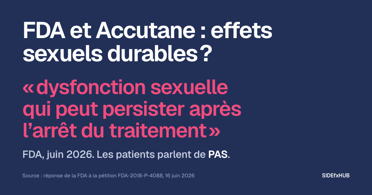 FDA et Accutane : effets sexuels durables ?