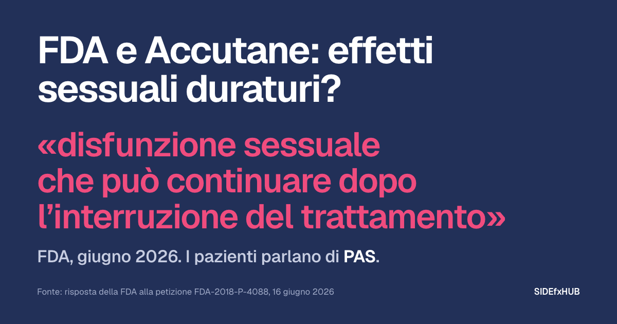 FDA e Accutane: effetti sessuali duraturi?