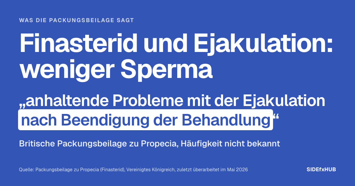Finasterid und Ejakulation: weniger Sperma