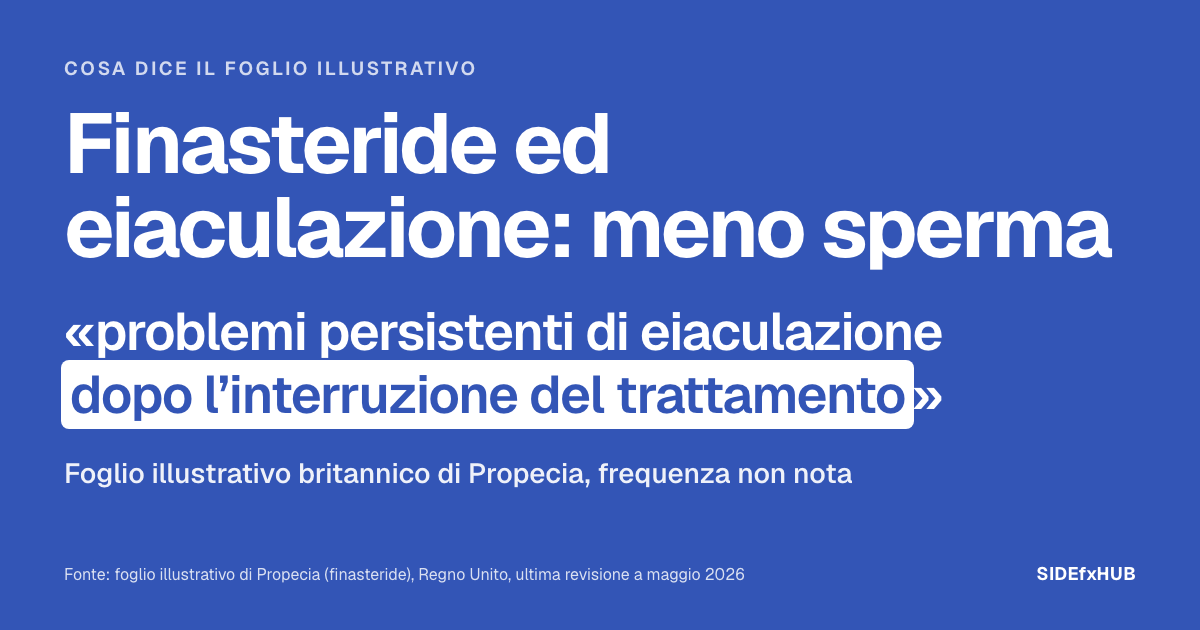 Finasteride ed eiaculazione: meno sperma