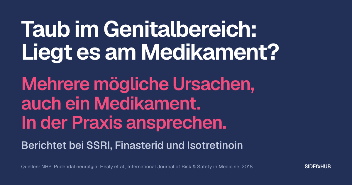 Taub im Genitalbereich: Liegt es am Medikament?