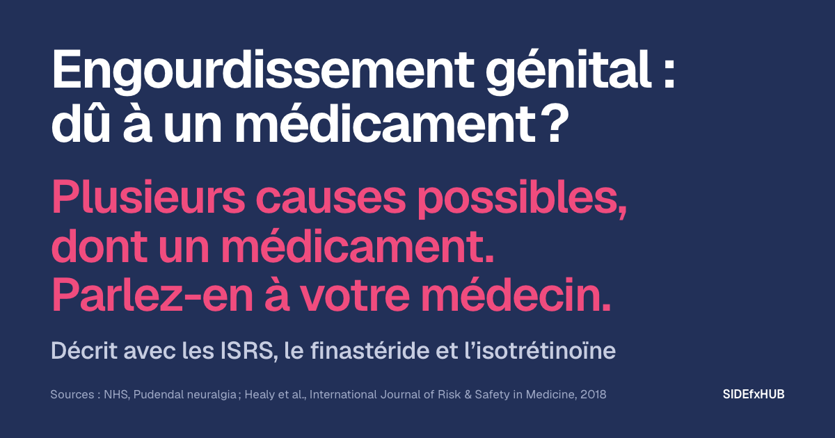 Engourdissement génital : dû à un médicament ?