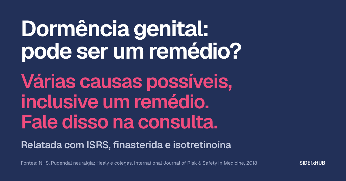 Dormência genital: pode ser um remédio?