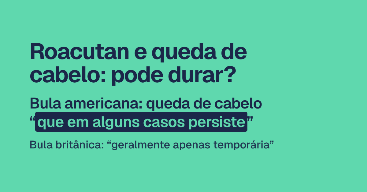 Roacutan e queda de cabelo: pode durar?