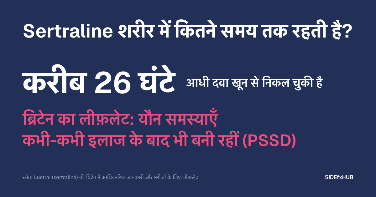 Sertraline शरीर में कितने समय तक रहती है?