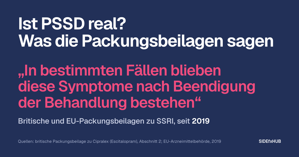 Ist PSSD real? Was die Packungsbeilagen sagen