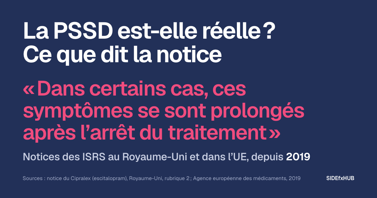 La PSSD est-elle réelle ? Ce que dit la notice