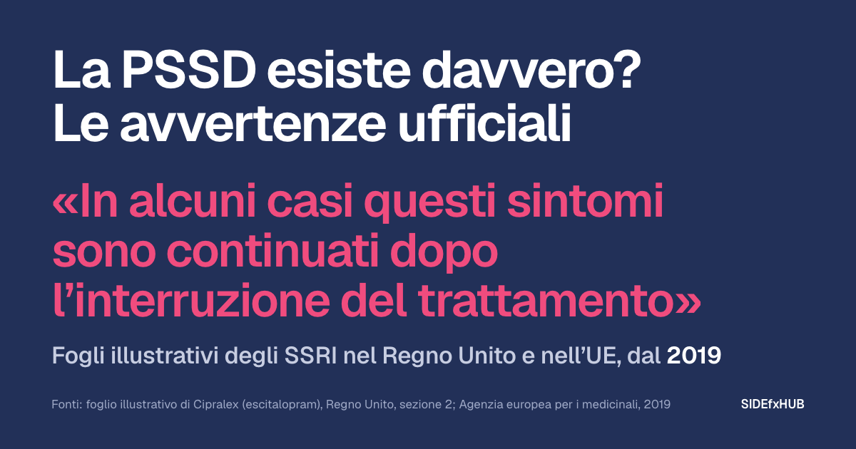 La PSSD esiste davvero? Le avvertenze ufficiali