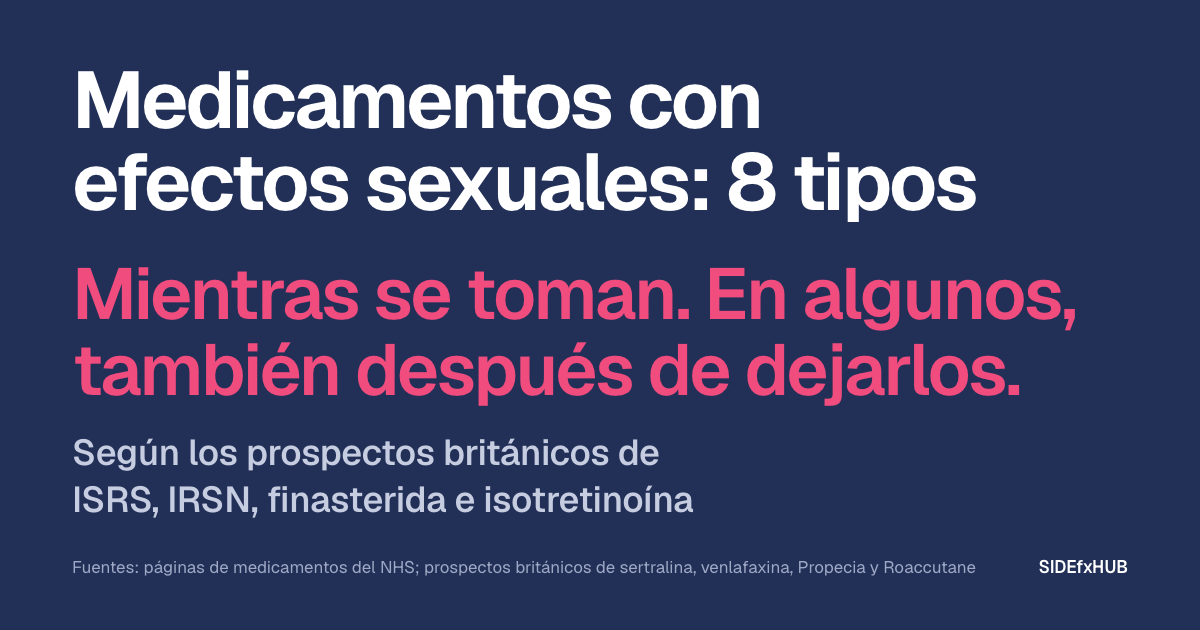 Medicamentos con efectos sexuales: 8 tipos