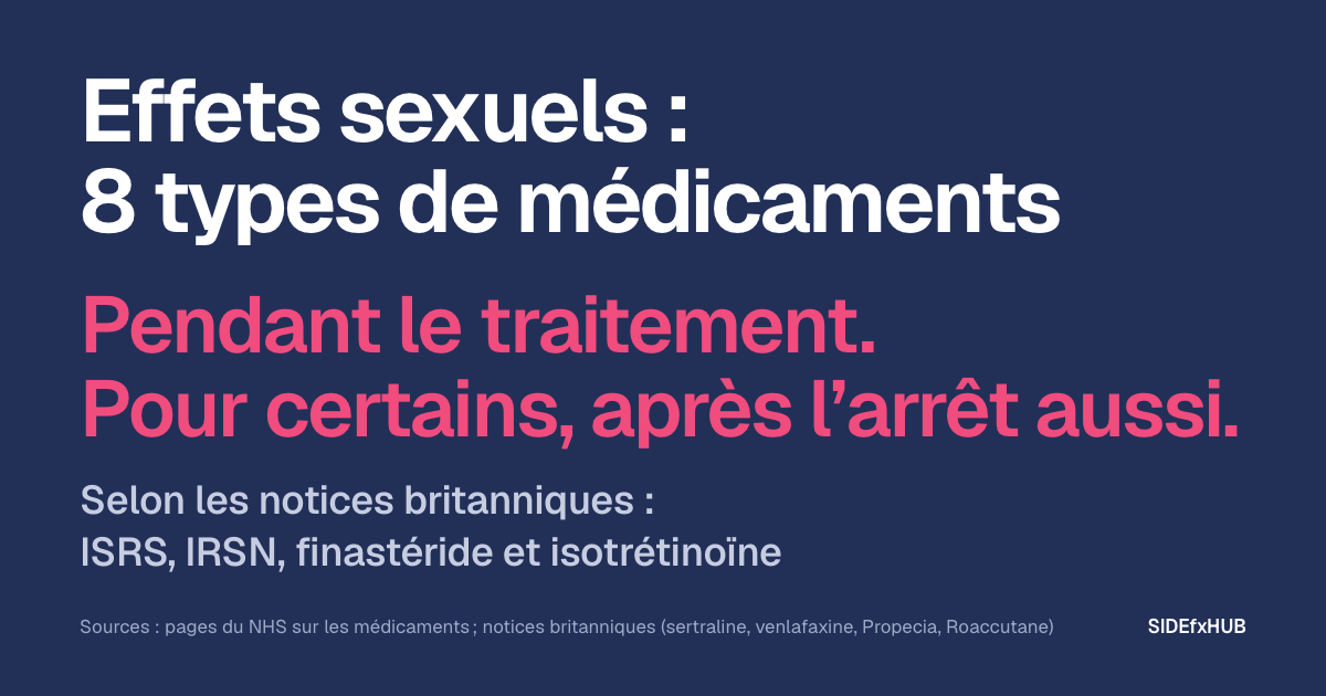 Effets sexuels : 8 types de médicaments
