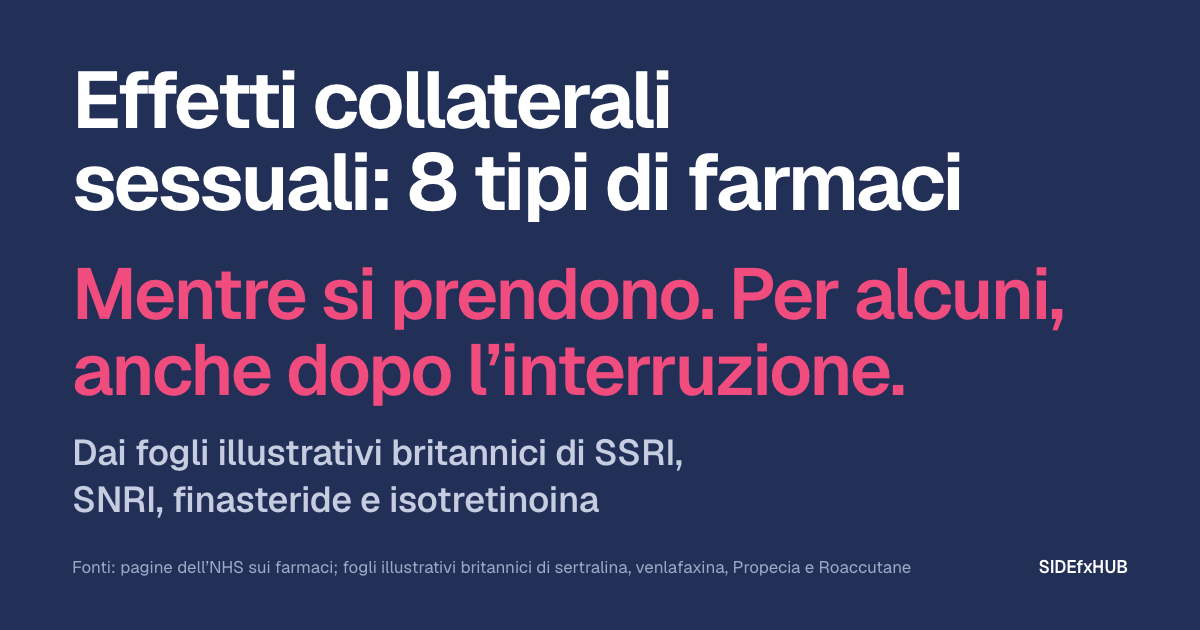 Effetti collaterali sessuali: 8 tipi di farmaci