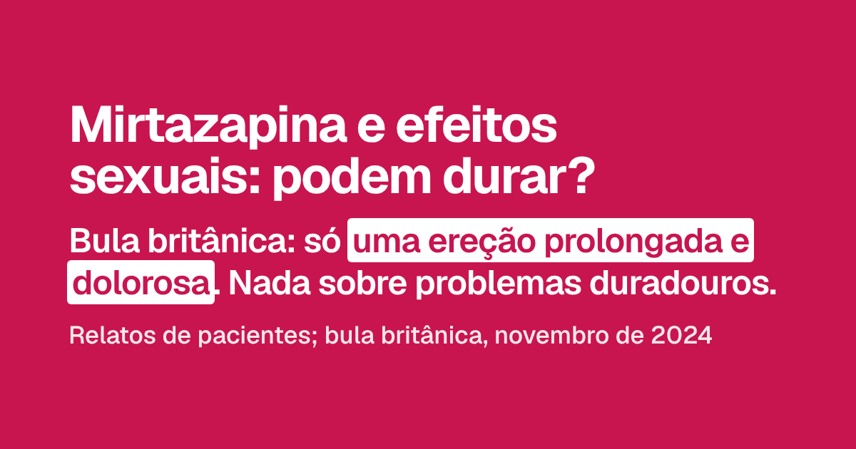 Mirtazapina e efeitos sexuais: podem durar?