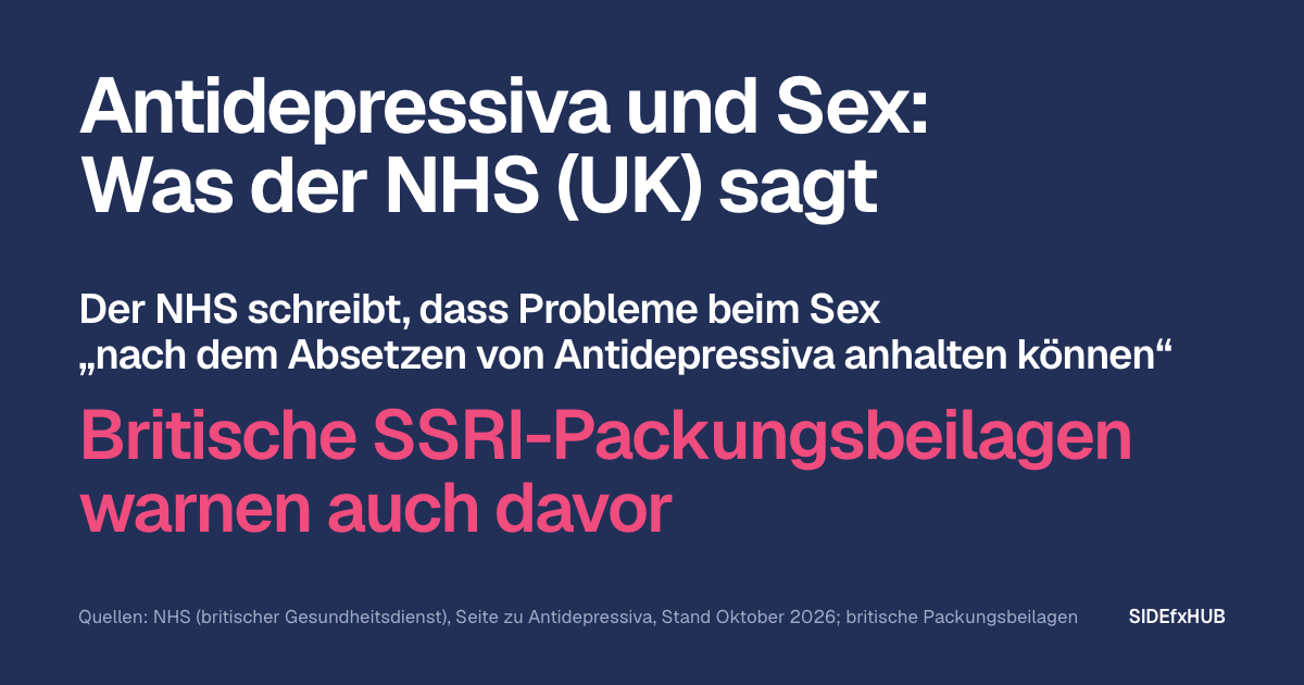 Antidepressiva und Sex: Was der NHS (UK) sagt