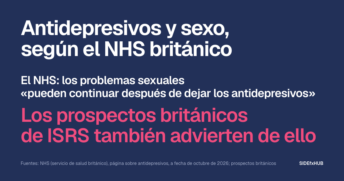 Antidepresivos y sexo, según el NHS británico