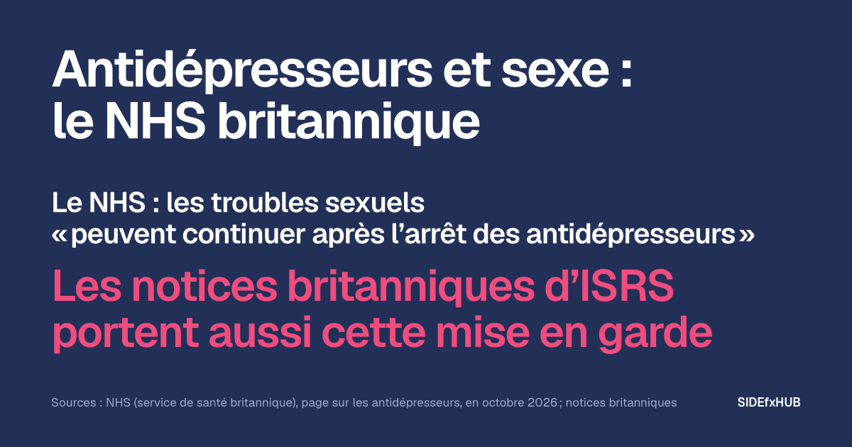 Antidépresseurs et sexe : le NHS britannique