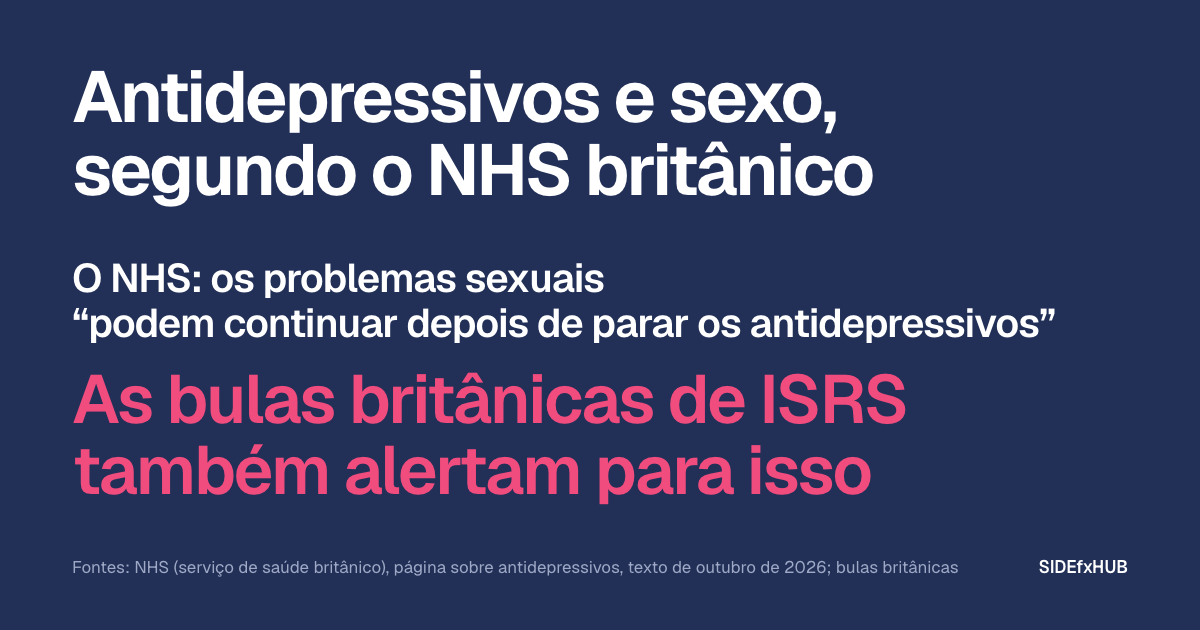 Antidepressivos e sexo, segundo o NHS britânico